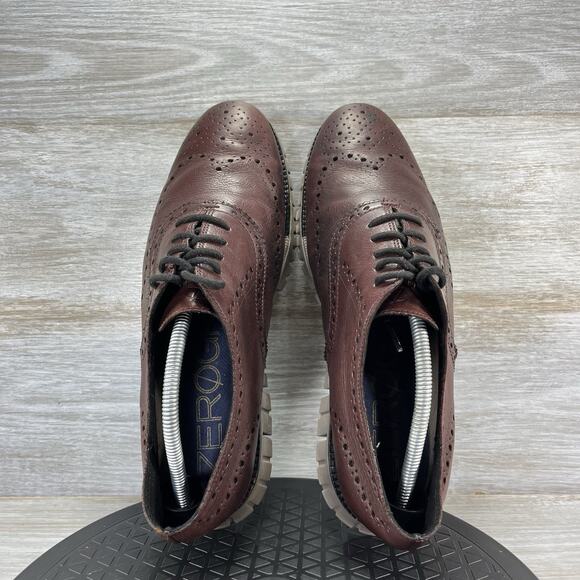 Cole Haan Men’s ZEROGRAND Brown Leather Wingtip Oxfords Size 10.5 - Picture 8 of 11